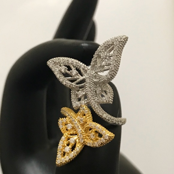 TWO-TONE Butterfly FASHION RING - Picture 6 of 8